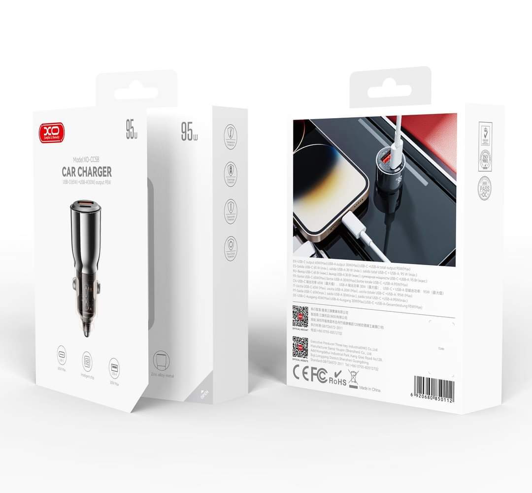 XO CC58 95W PD Type C and USB Car Charger